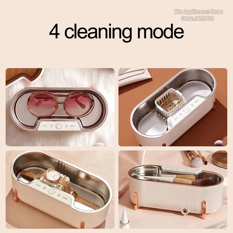 12V 500ML Plastic Ultrasonic Portable Jewelry Glasses Cleaner