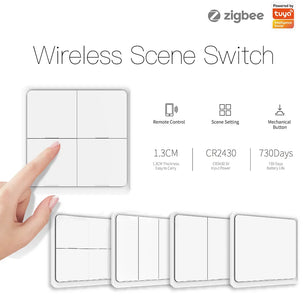 Moes Plastic Panel Smart Wireless ZigBee Push Button Switch