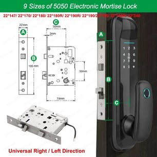 RayKube Aluminium Alloy Fingerprint Digital Smart Door Lock