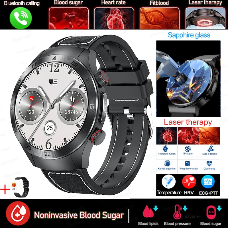 Stainless Steel Health Management Bluetooth Round Smart Watch