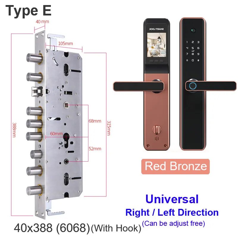 RayKube Aluminium Alloy Fingerprint Digital Smart Door Lock