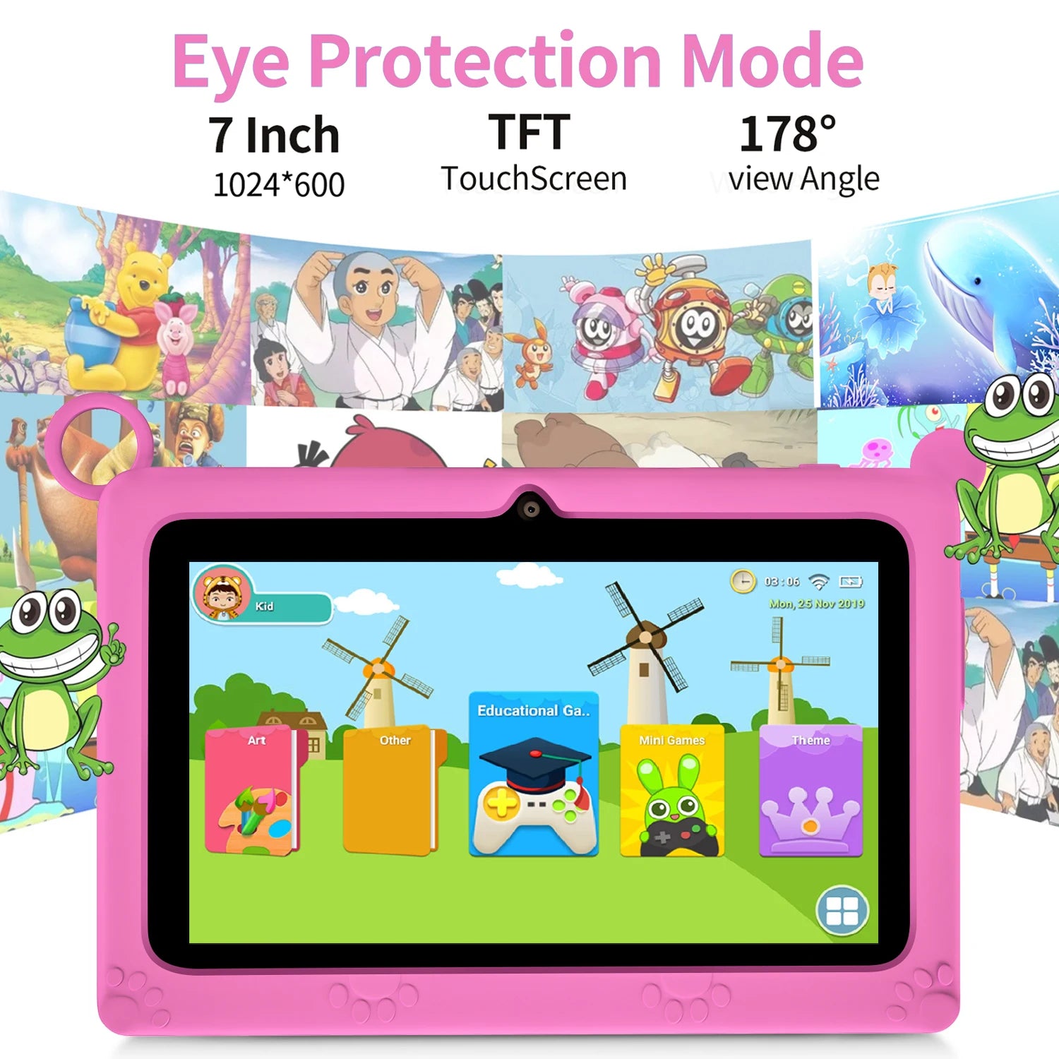 4000mAh Type-C USB 4GB RAM 64GB ROM 7 Inches Android Touch Tablet