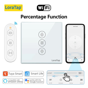 LoraTap 240V Plastic WiFi Blinds Roller Shutter Curtain Switch