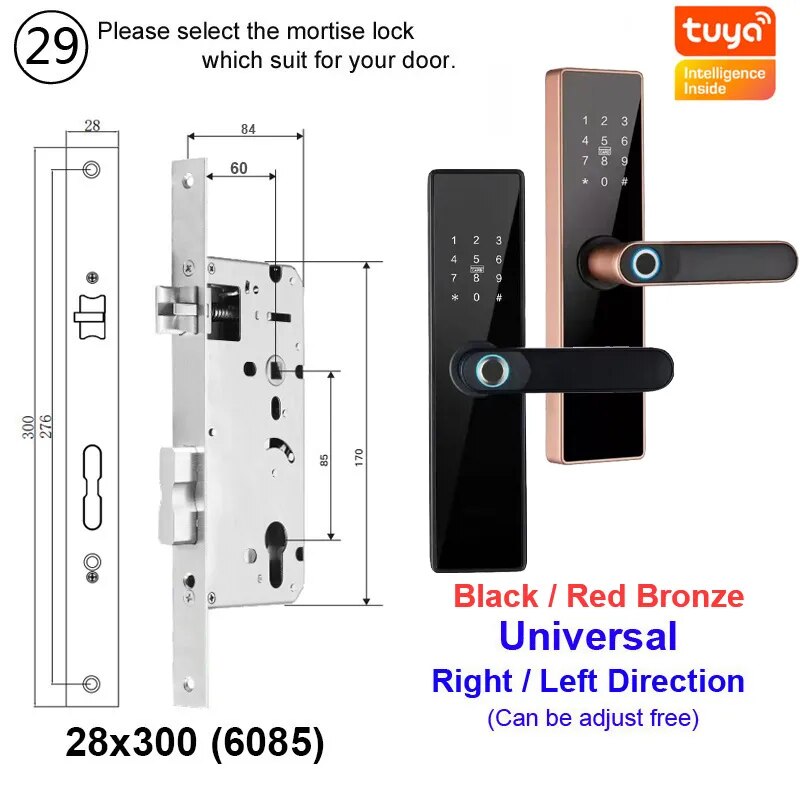 RayKube Aluminium Alloy Fingerprint Digital Smart Door Lock