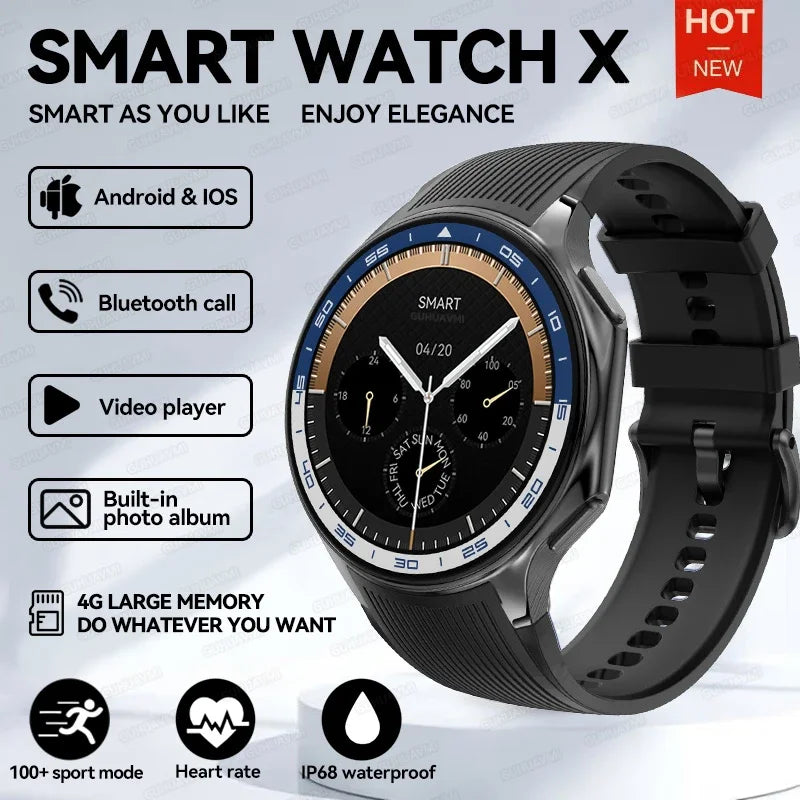 Silica Gel Smart Bluetooth Voice Support Round Sports Watch