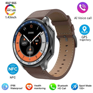 Silica Gel Smart Bluetooth Voice Support Round Shaped Sports Watch