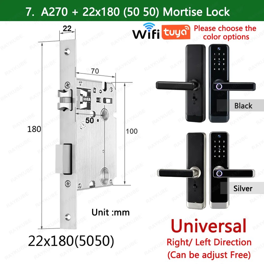 RayKube Aluminium Alloy Fingerprint Digital Smart Door Lock