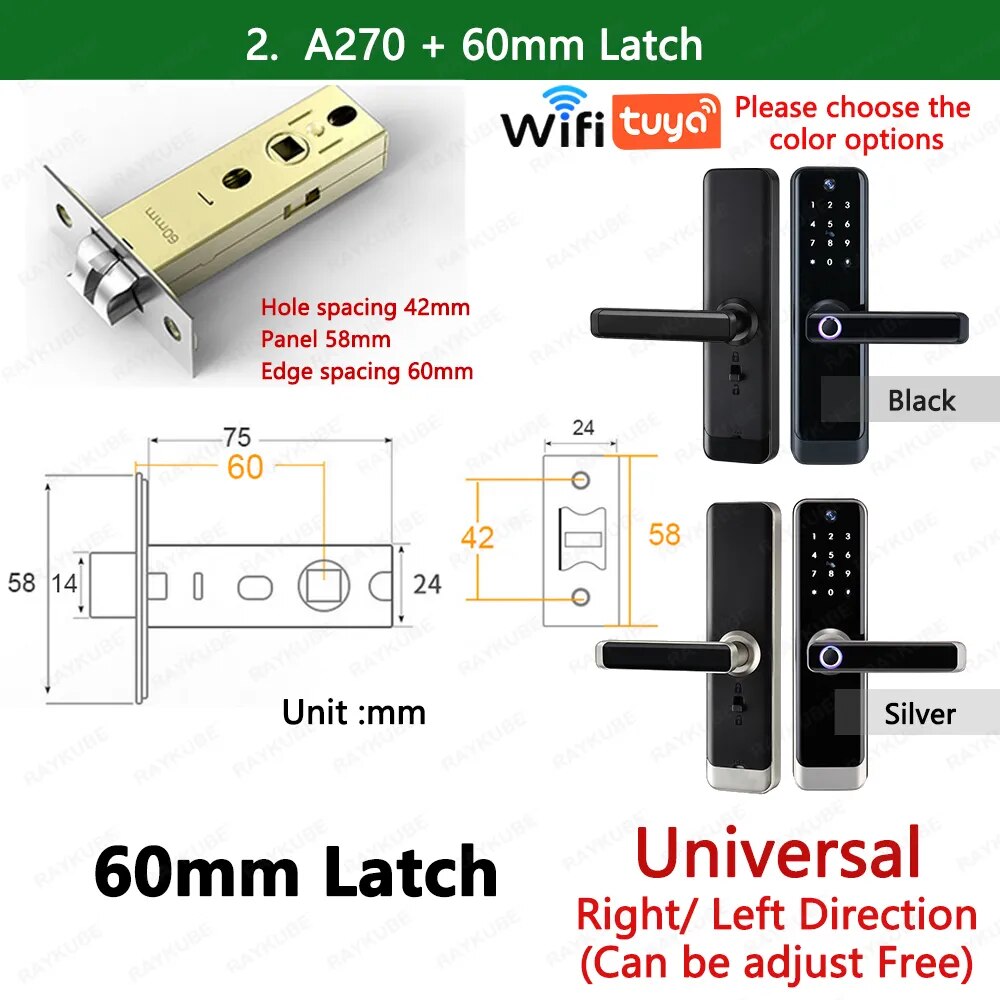 RayKube Aluminium Alloy Fingerprint Digital Smart Door Lock