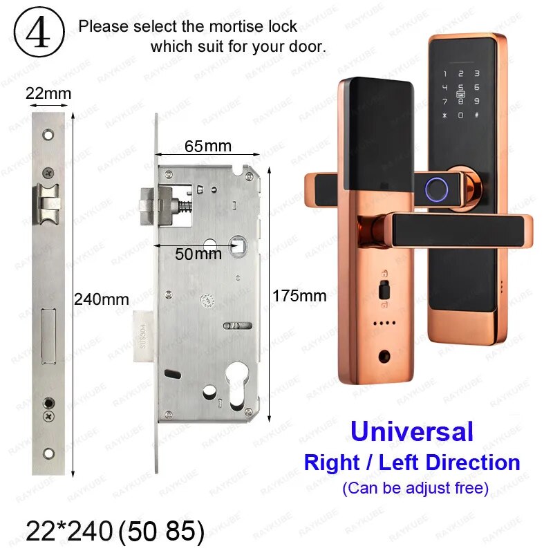 RayKube Aluminium Alloy Fingerprint Digital Smart Door Lock