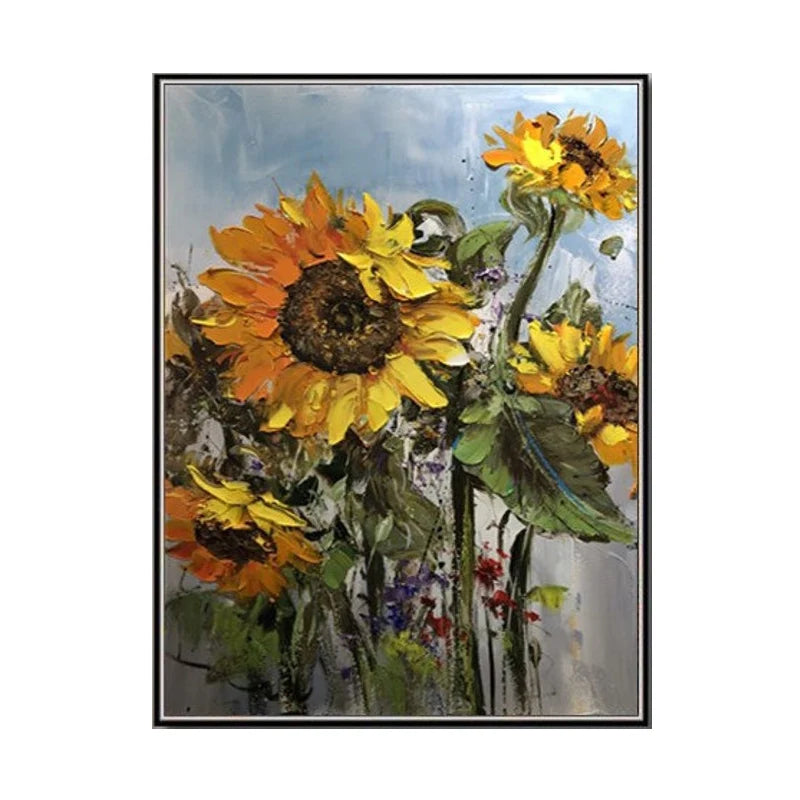 100% Canvas Modern Floral Handmade Elegant Artwork Oil Painting