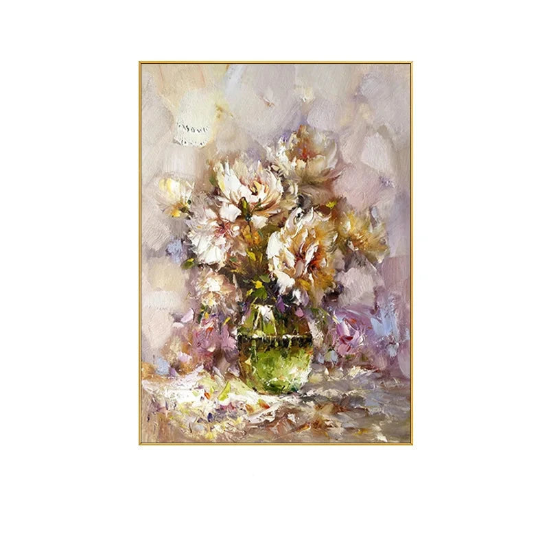 100% Canvas Modern Floral Handmade Elegant Artwork Oil Painting