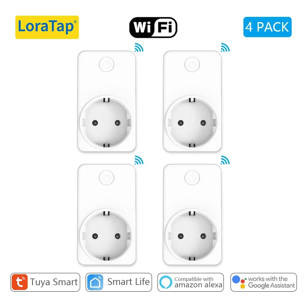 LoraTap Plastic Panel Wireless WIFI Control Smart Power Socket