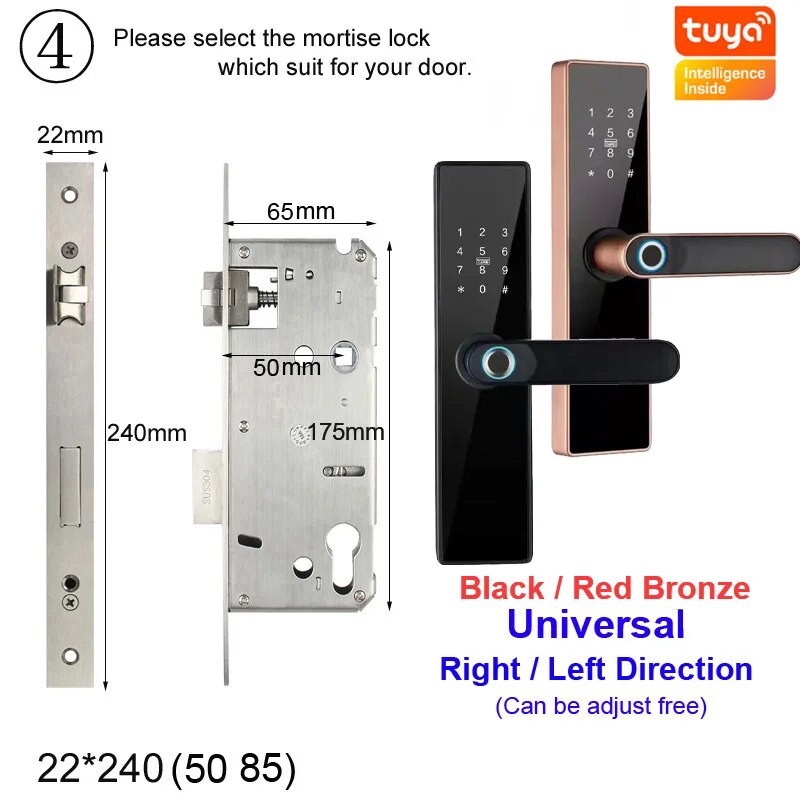 RayKube Aluminium Alloy Fingerprint Digital Smart Door Lock