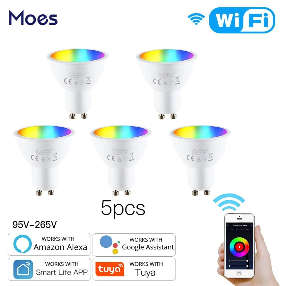 Moes Plastic Dimmable RGB LED Light Smart Remote Control Bulb