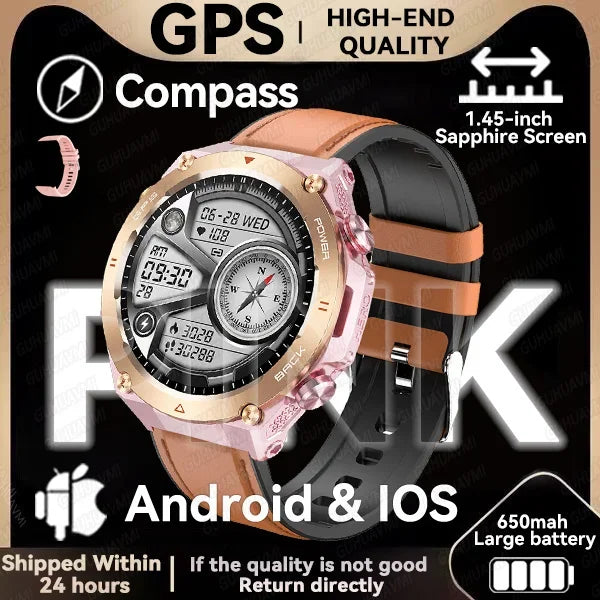 Silica Gel Waterproof GPS Track Bluetooth Ultra HD Smart Watch