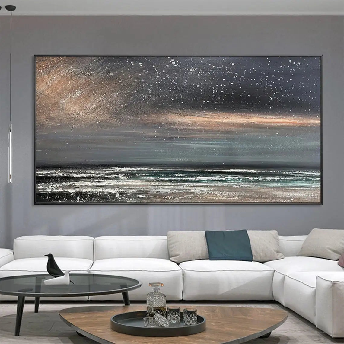 100% Canvas Modern Sky Pattern Handmade Elegant Oil Painting