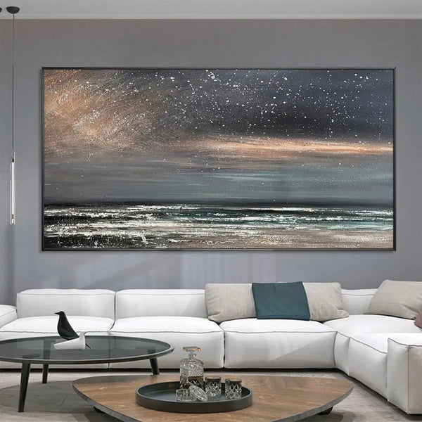 100% Canvas Modern Sky Pattern Handmade Elegant Oil Painting