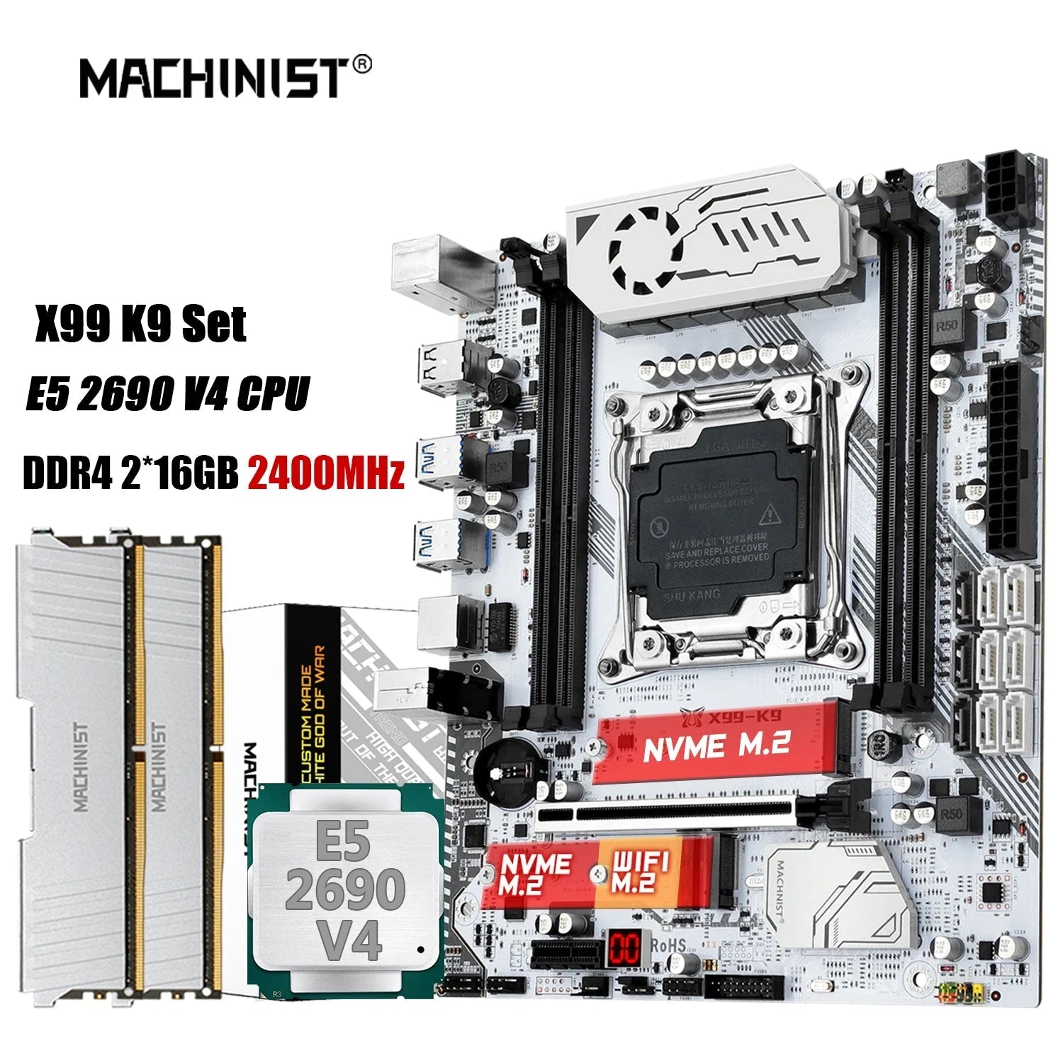 Machinist LGA 2011-3 Intel Xeon E5 2690 V4 Desktop Motherboard Set