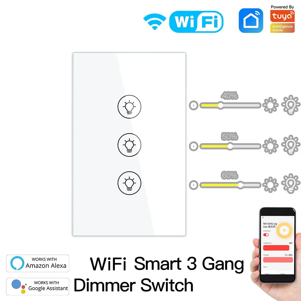 Moes Plastic Panel Light Smart Voice Control Dimmer Switch