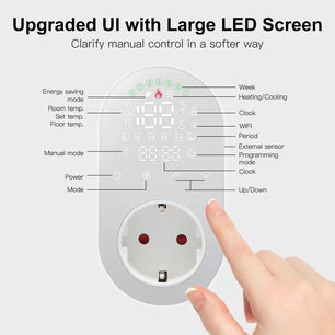 Moes 16A Socket PC+ABS WiFi Thermostat Remote Control Plug