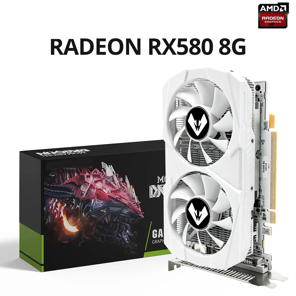 8GB Radeon RX580 Series GDDR5 Dual Fans Graphics Card For PC