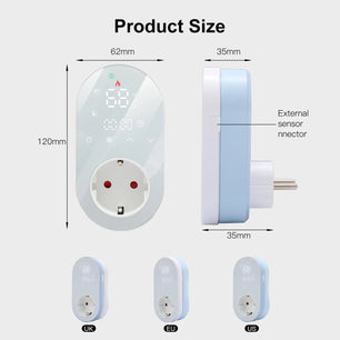 Moes 16A Socket PC+ABS WiFi Thermostat Remote Control Plug