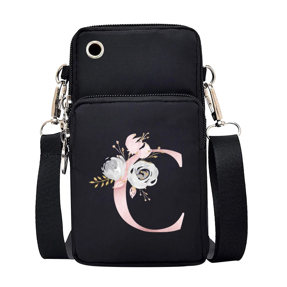 100% Canvas Waterproof Zipper Closure Crossbody Bag For Mobile