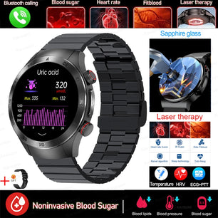 Stainless Steel Health Management Bluetooth Round Smart Watch