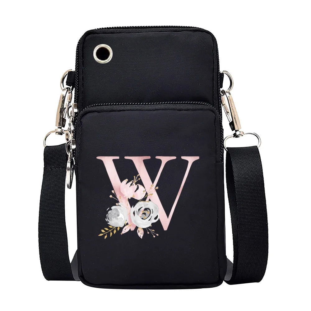 100% Canvas Waterproof Zipper Closure Crossbody Bag For Mobile