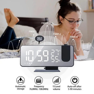 Plastic Bedside Digital Time Display With Temperature And Humidity