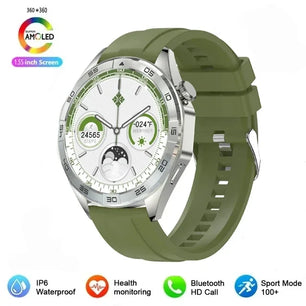 Silica Gel Smart Bluetooth Voice Support Round Shaped Sports Watch