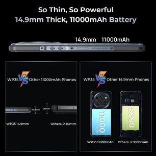 Metallic 11000mAh 8GB RAM 256GB 6.6 Inches 2.4K FHD Smart Phone