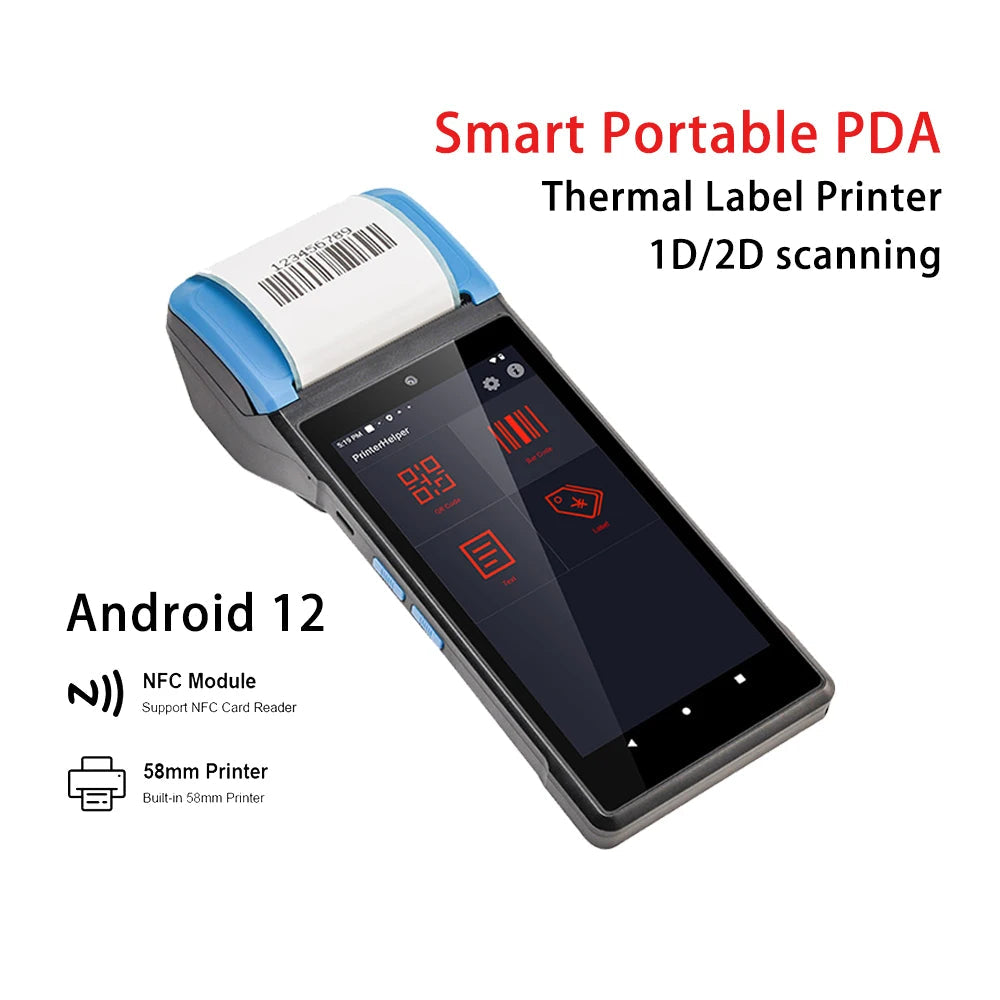 5.45 Inches IPS Touch Screen Smart Portable Thermal Label Printer