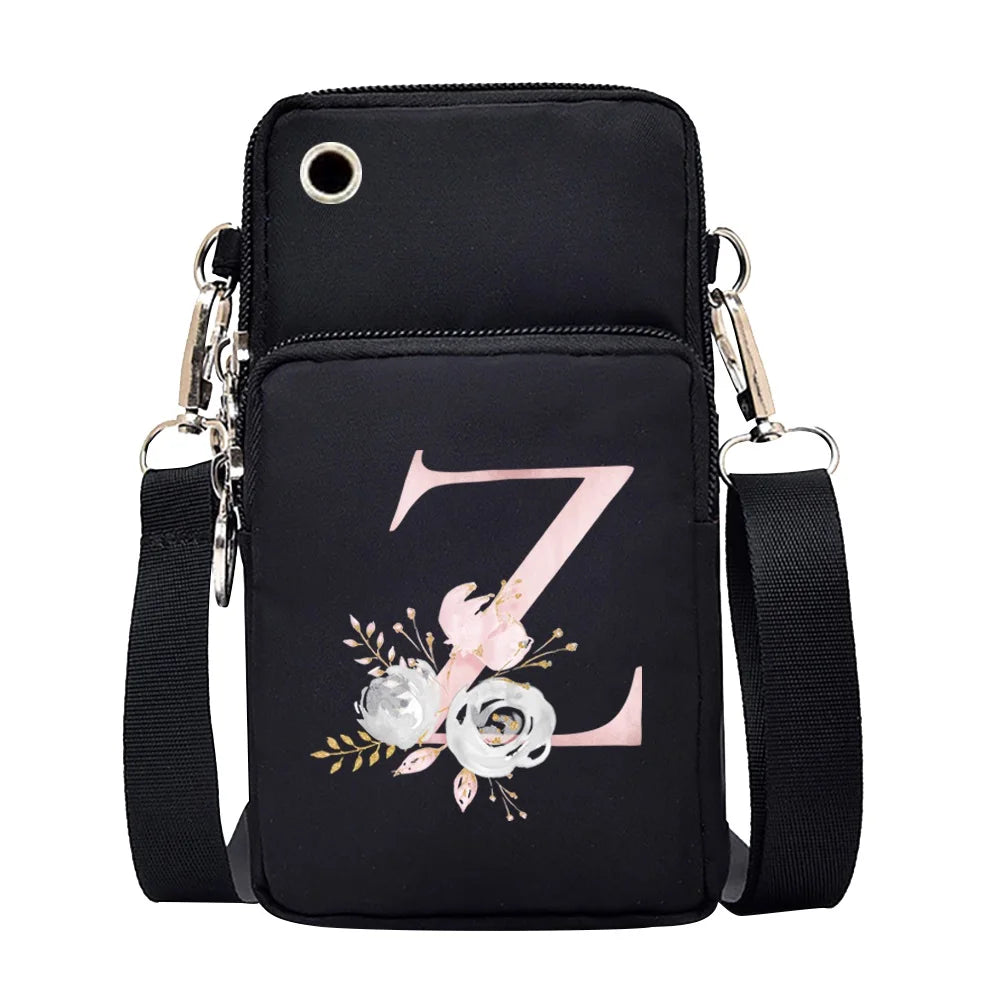 100% Canvas Waterproof Zipper Closure Crossbody Bag For Mobile