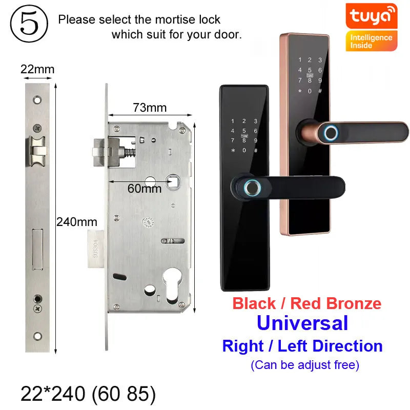 RayKube Aluminium Alloy Fingerprint Digital Smart Door Lock