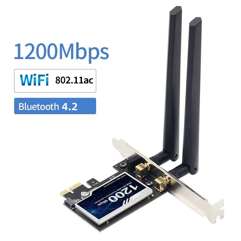 1200Mbps 2.4G 5G Bluetooth Wireless WIFI PCI Express Adapter