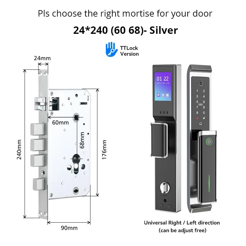 RayKube Aluminium Alloy Fingerprint Digital Smart Door Lock