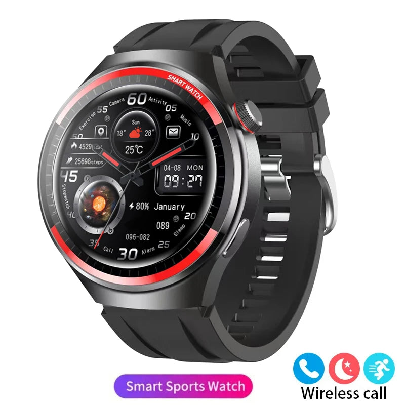 Silica Gel Smart Bluetooth Voice Support Round Shaped Sports Watch