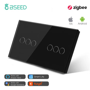 Bseed 10A 3 Gang Touch Wifi Smart Voice Control Wall Switch