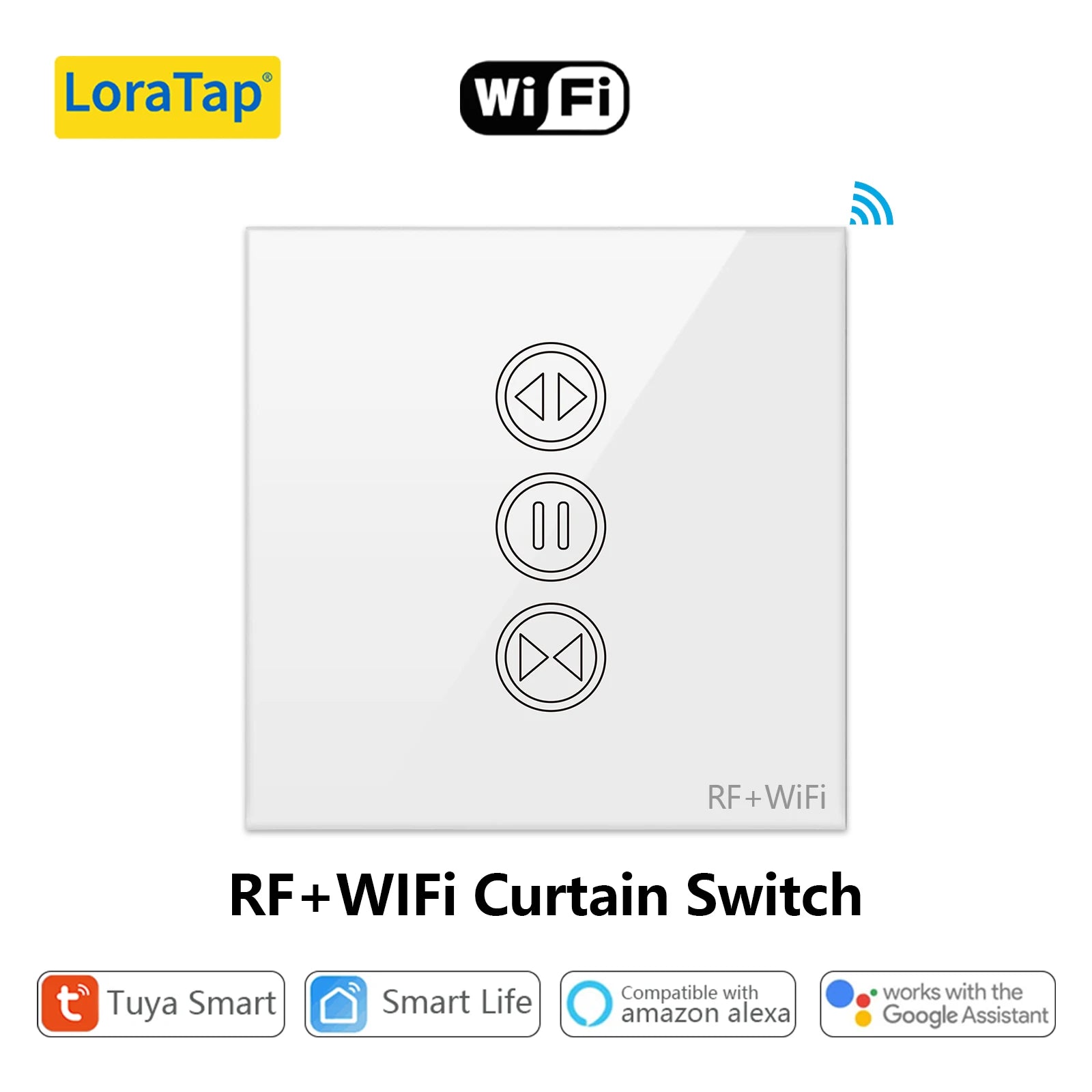 LoraTap 240V 300W Plastic WiFi Rolling Blinds Curtain Switch