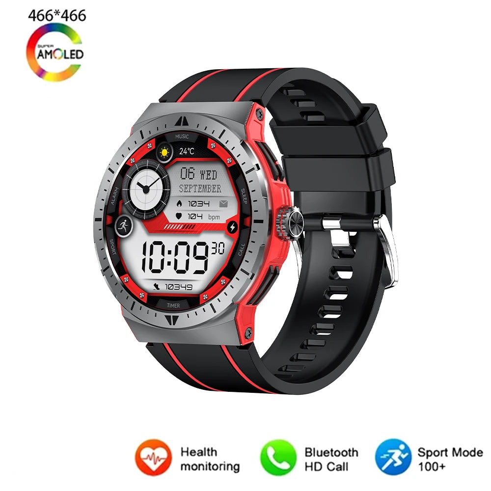 Silica Gel Smart Bluetooth Voice Support Round Shaped Sports Watch