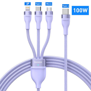 3 in 1 USB Type C Data High Speed Charging Cable For Laptop