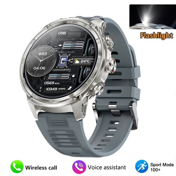 Silica Gel Smart Bluetooth Voice Support Round Shaped Sports Watch