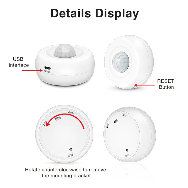 Bseed Plastic Zigbee Smart Human Body PIR Motion Sensor Switch