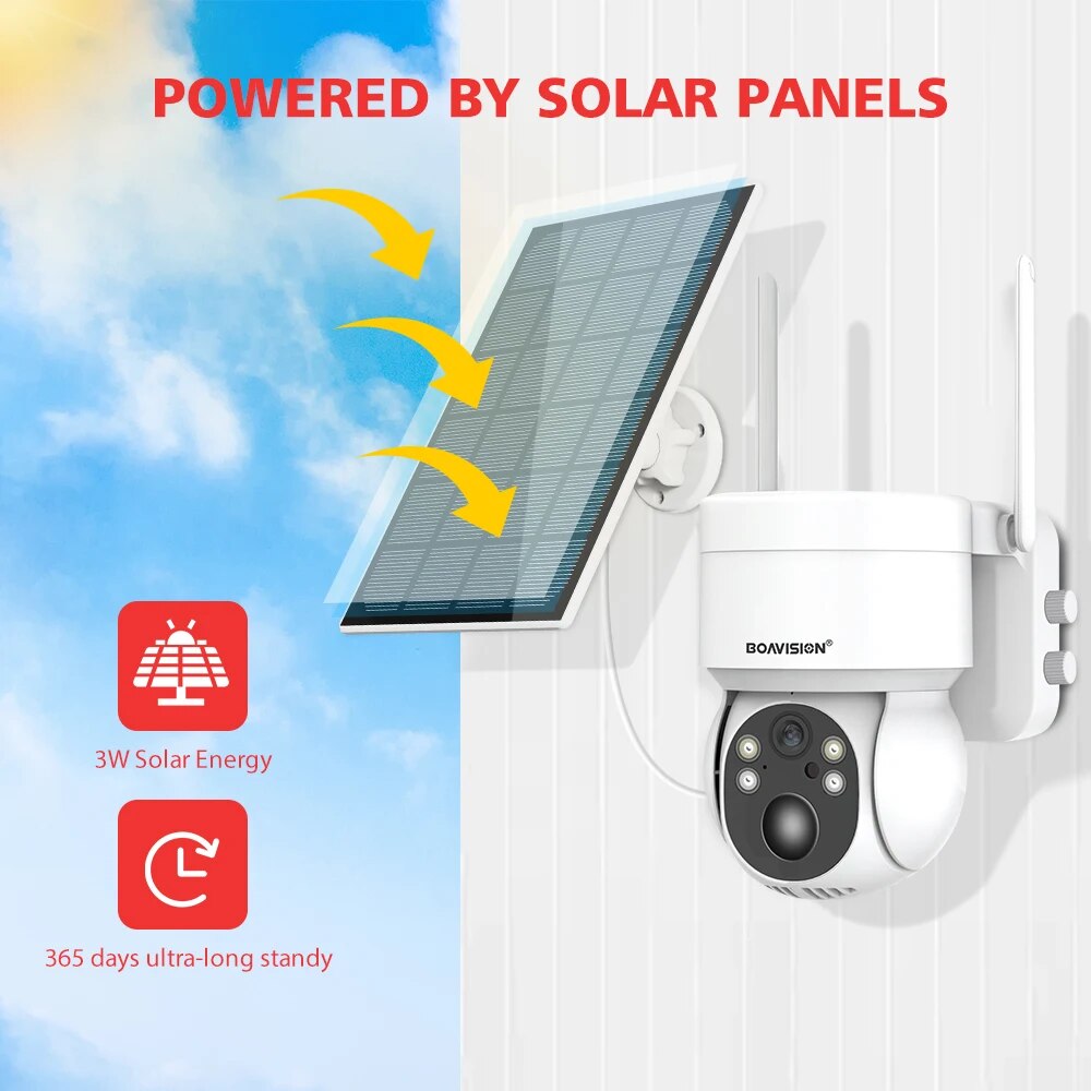 Boavision Wireless High Speed Motion Detection Solar Dome Camera