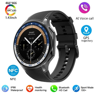 Silica Gel Smart Bluetooth Voice Support Round Shaped Sports Watch