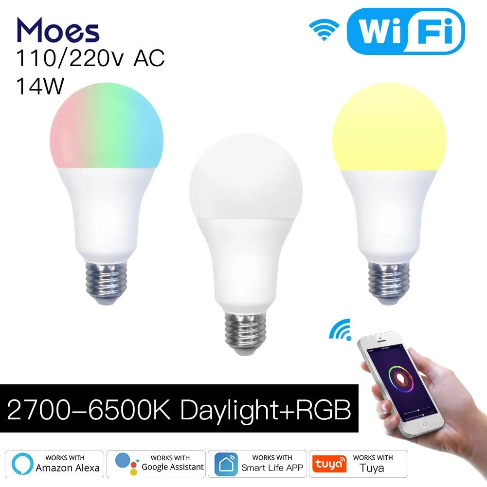 Moes Plastic Dimmable LED Light WIFI Voice Control Smart Bulb