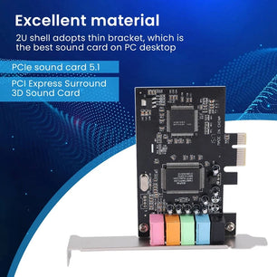 PCI-E 5.1 Computer Audio 6 Channels 3D Sound Card