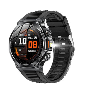 Silica Gel Smart Bluetooth Voice Support Round Shaped Sports Watch