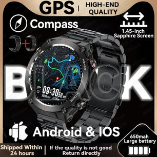 Silica Gel Waterproof GPS Track Bluetooth Ultra HD Smart Watch